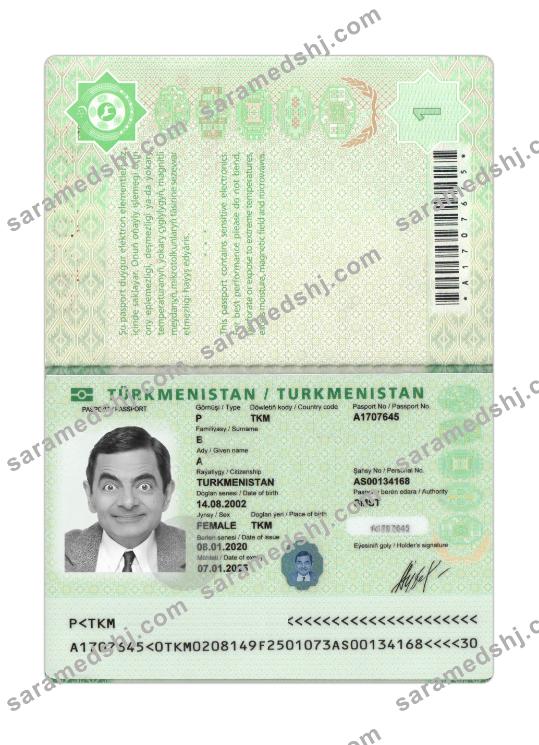 Turkmenistan passport 2020-present